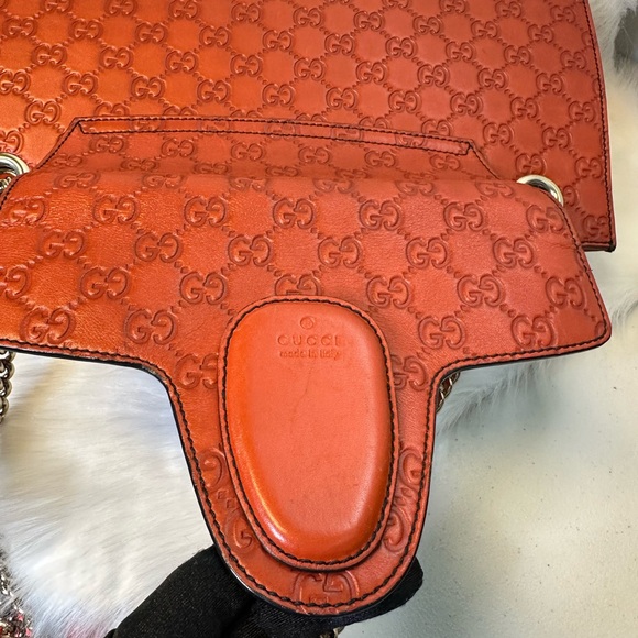 Gucci Tangerine Embossed Leather Shoulder Bag - Picture 11 of 17